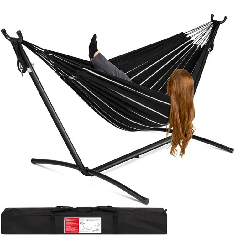 Outdoor Garden Hammock Bed with Heavy Duty Stand Frame Swinging Camping Lounger