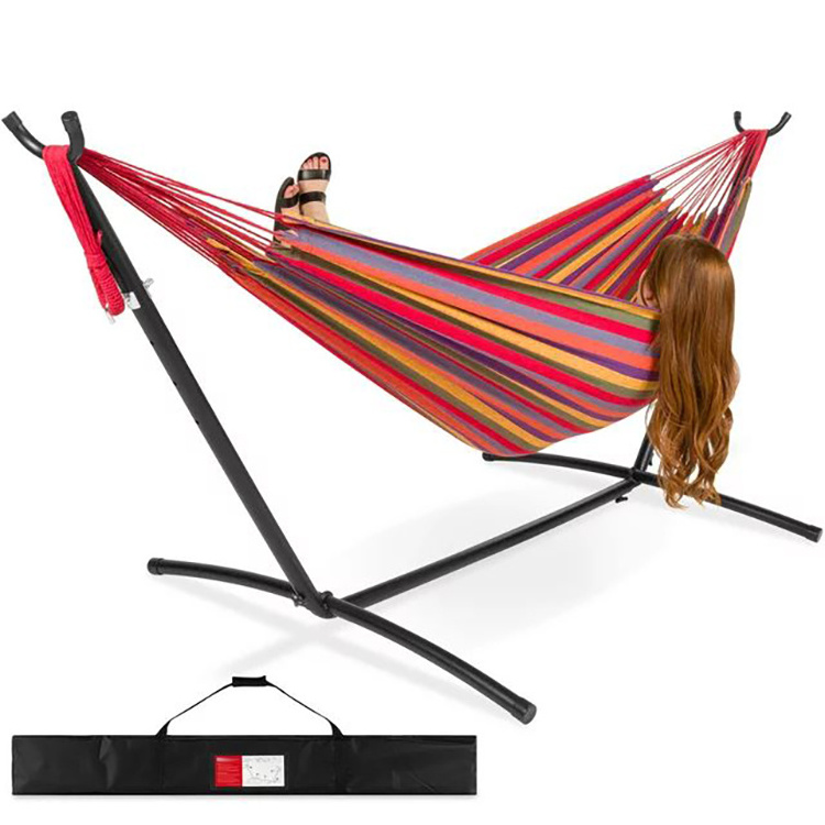 Outdoor Garden Hammock Bed with Heavy Duty Stand Frame Swinging Camping Lounger