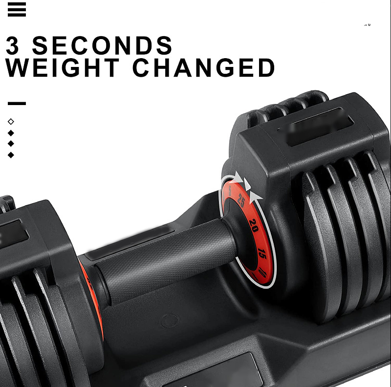 5 Weights in 1 Dumbbell 25lb Weight Adjust Dumbbell Quick And Easy Switch and Change Weight Level Dumbbell Set