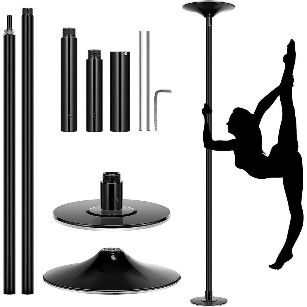 Professional Spinning Dancing Pole For Sale, 45Mm Portable Striping Dance Pole Black for Home Fitness