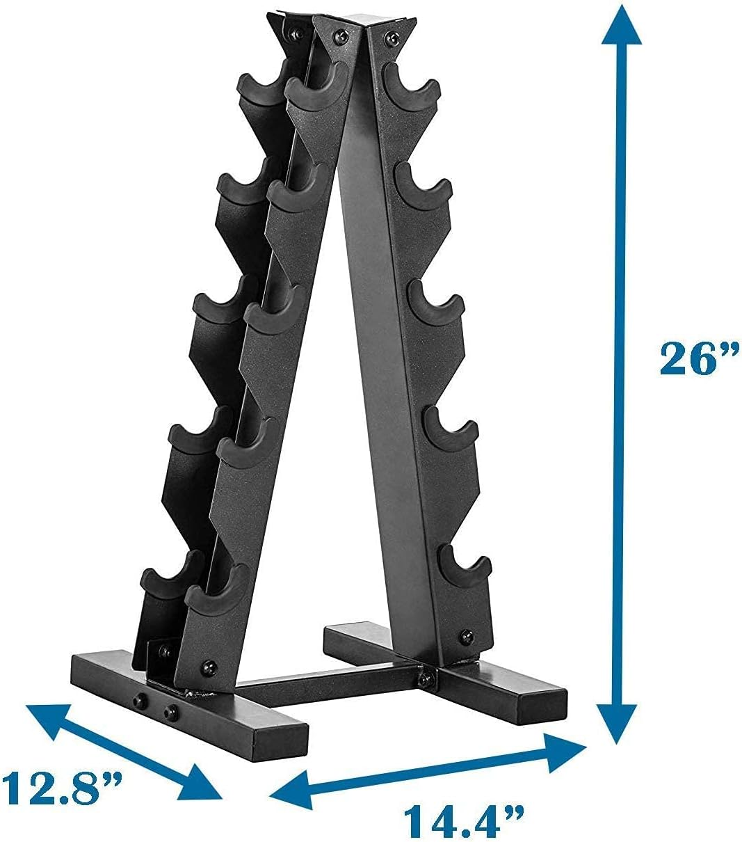 A Frame Dumbbell Rack 5-Tier Barbell Holder Stand for Dumbbells Weight Storage Organizer for Home Gym