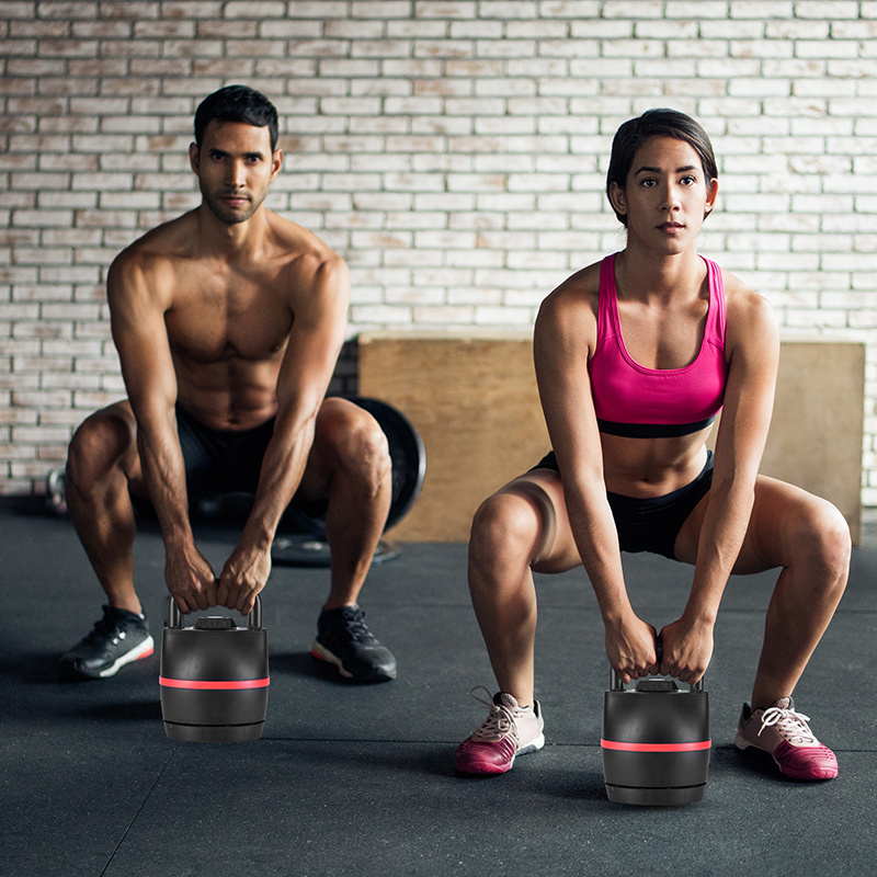 Home Fitness Black and Red Adjustable Smart Kettlebell from 3.5kg up to 18kg Training Weights