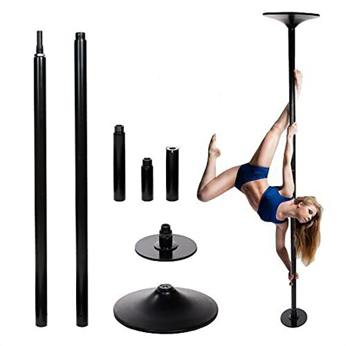 Professional Spinning Dancing Pole For Sale, 45Mm Portable Striping Dance Pole Black for Home Fitness