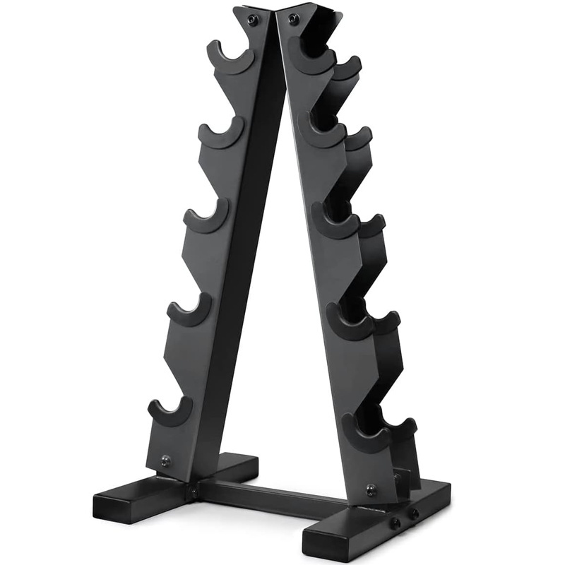 A Frame Dumbbell Rack 5-Tier Barbell Holder Stand for Dumbbells Weight Storage Organizer for Home Gym