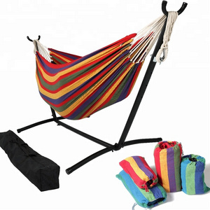 Space Saving Hammock with stand Folding Camping Hammock Stand Outdoor Swing Bed Double Hammock Chair With Storage Carry Bag