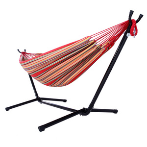 Hammock with Stand Large Camping Hammock with metal Rack Outdoor Swing Bed Folding Space Saving Portable Stand and Carry Bag