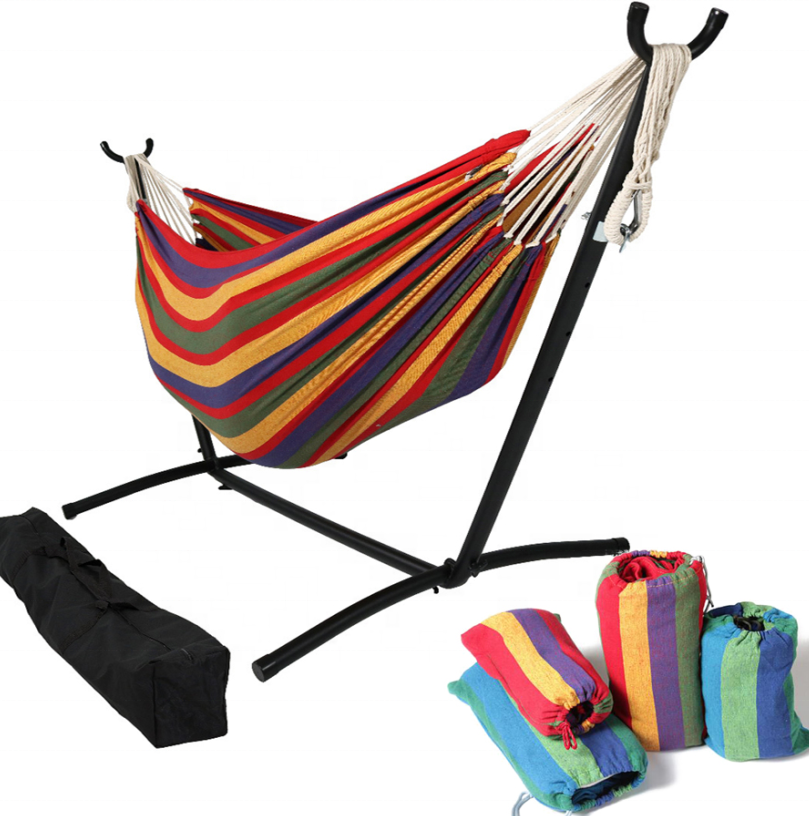 Camping Travel Relaxing Portable Free Standing Hammock with Stand Space Saving Hammock Bed Outdoor Folding Chair