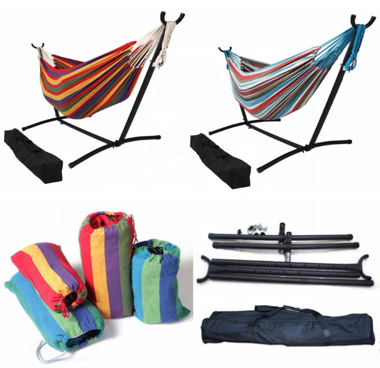 Camping Travel Relaxing Portable Free Standing Hammock with Stand Space Saving Hammock Bed Outdoor Folding Chair