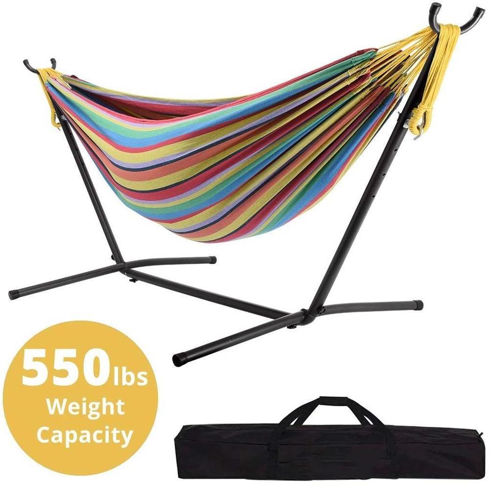 Height Adjustable Portable Frame Hammock Folding For Garden, Deck, Yard Indoor Outdoor Use Stand Hammock