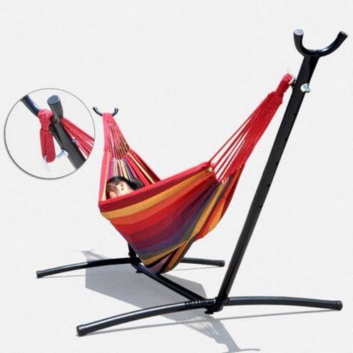 Height Adjustable Portable Frame Hammock Folding For Garden, Deck, Yard Indoor Outdoor Use Stand Hammock