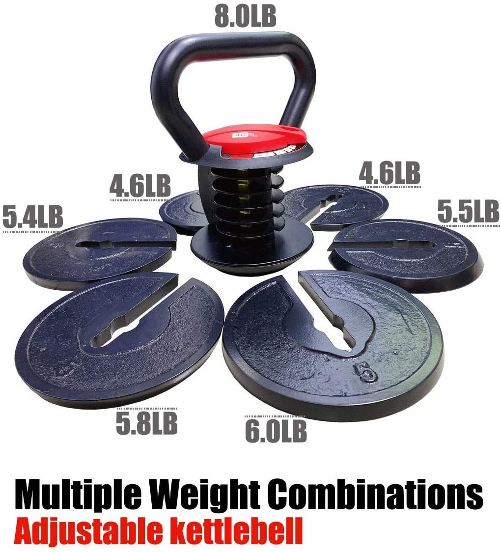 Kettlebell 18kg 40lb hand weight set free weight adjustable kettlebell with plates weightlifting strength exercise gym equipment