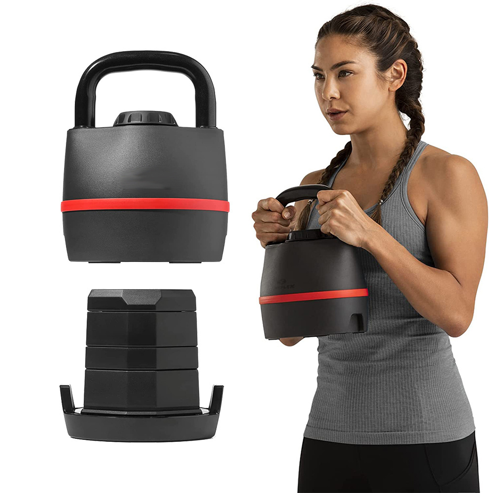 Custom Quick-Select Adjustable Kettlebell 8-40 lbs Fitness Great for Full-Body Workout and Strength Training