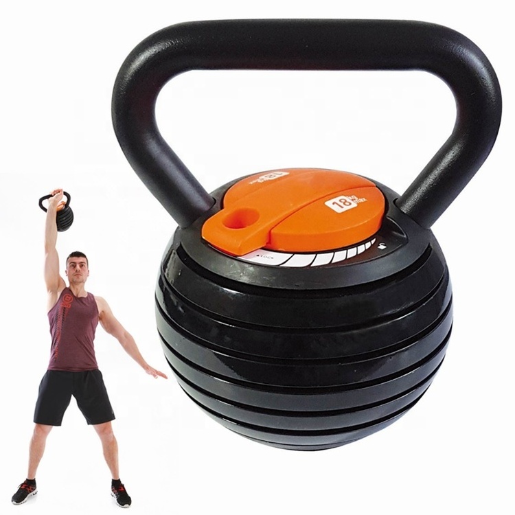 Wholesale Black KG Custom Logo Gym Fitness Kettlebell Set Cast Iron 10lb To 40lb Adjustable Kettlebell With Plates