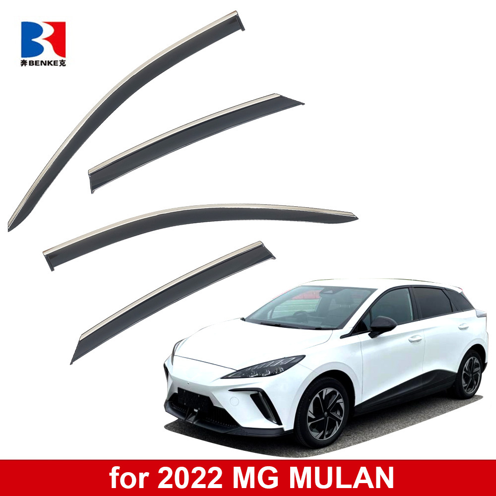 Side Window Visors Rain Guards for 2022 MG Mulan & MG4 EV Tape-On Wind Deflectors Vent Visor Shades