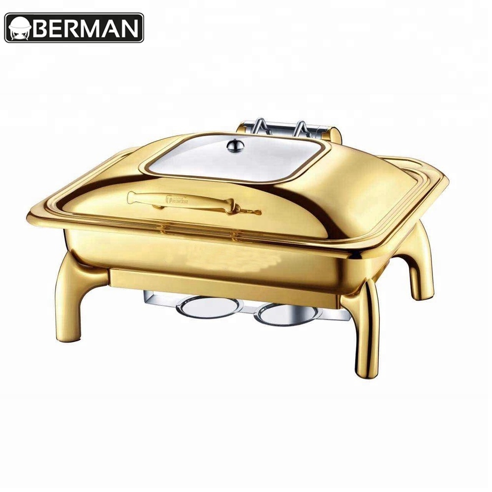 Restaurant tools and equipment brass gold chafing dish, indian buffet chafing dish chafer