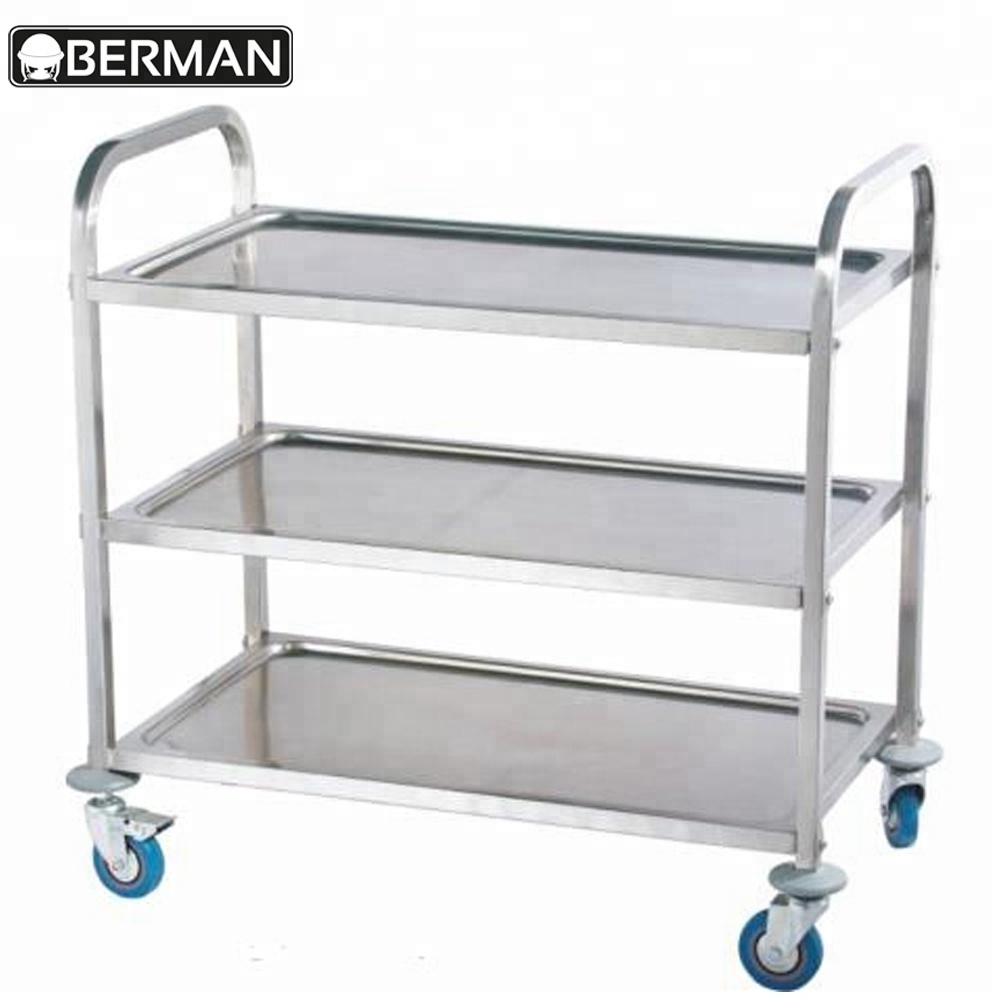 Commercial high quality food trolley prices , cheap 3 tier stainless steel dining cart / food trolley carts for sale