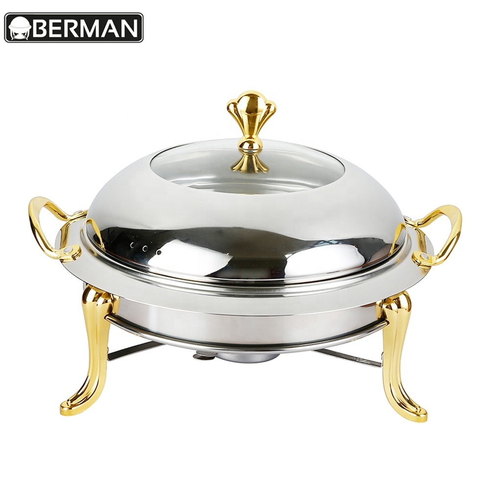 Arabic restaurant cheap price stainless steel oval chafing dish 9l luxury buffet non electric food warmer set for hotel