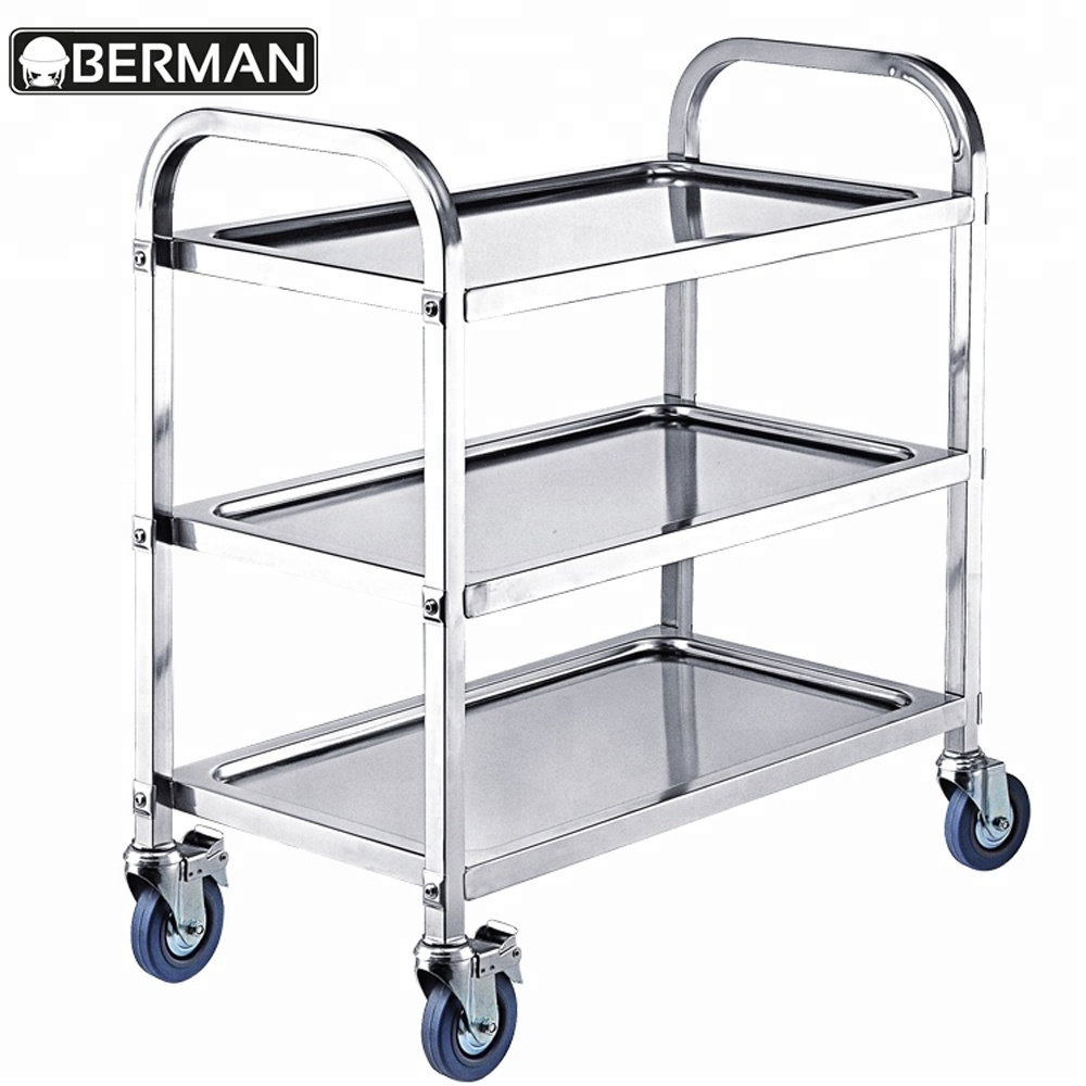 Commercial high quality food trolley prices , cheap 3 tier stainless steel dining cart / food trolley carts for sale