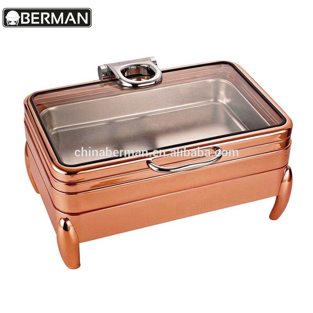 Rose gold chafing dish buffer food warmer , chafing dishes for catering in rose gold