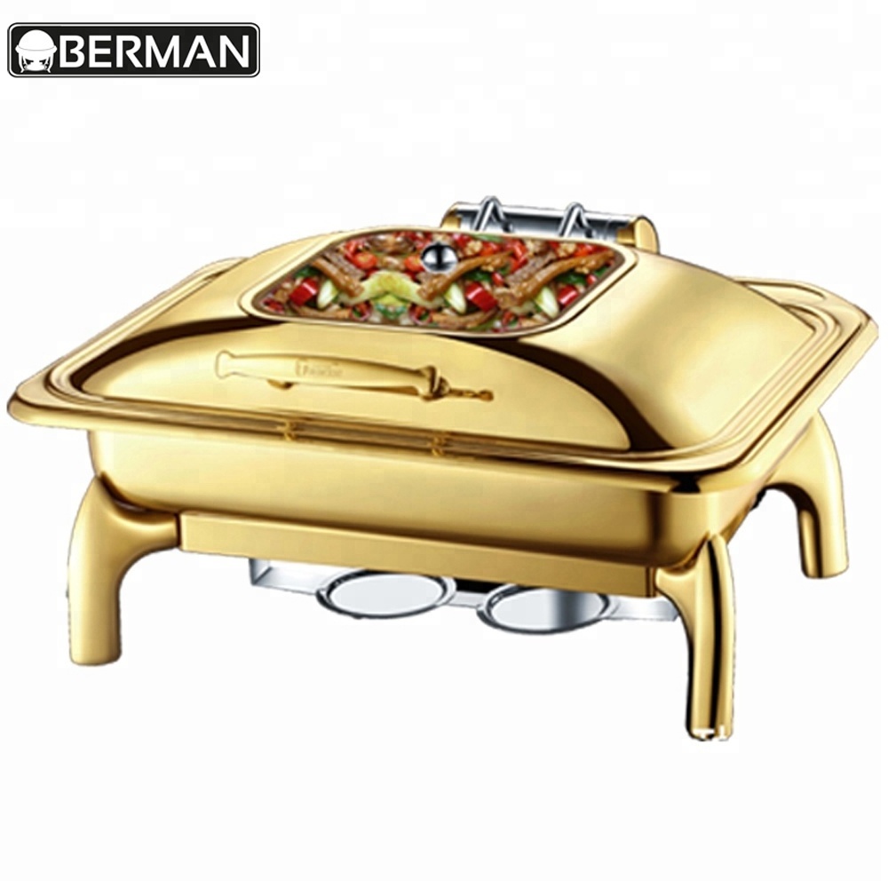 Restaurant tools and equipment brass gold chafing dish, indian buffet chafing dish chafer