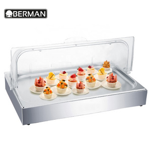 Berman buffet Stainless steel food display cooler macaron display stand keep food cold showcase