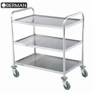 Commercial high quality food trolley prices , cheap 3 tier stainless steel dining cart / food trolley carts for sale