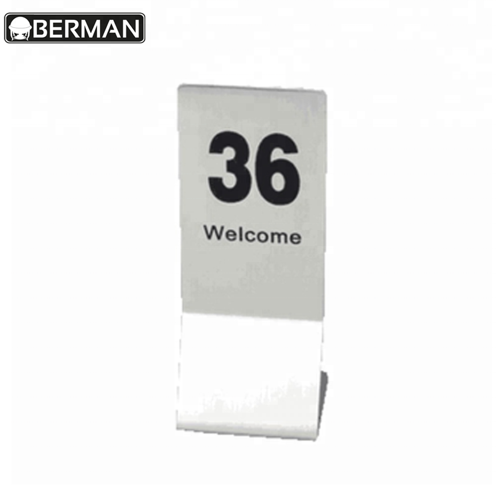 Buffet catering accessories stainless steel table number stand , restaurant table number holder