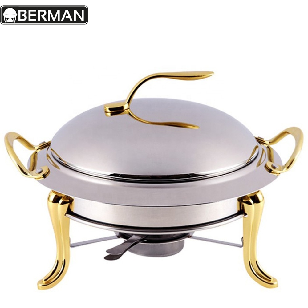 Arabic restaurant cheap price stainless steel oval chafing dish 9l luxury buffet non electric food warmer set for hotel