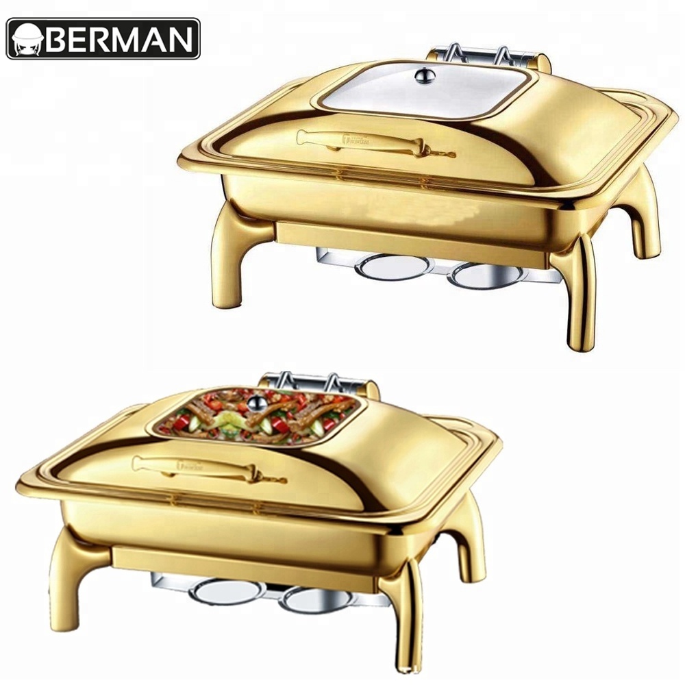 Restaurant tools and equipment brass gold chafing dish, indian buffet chafing dish chafer