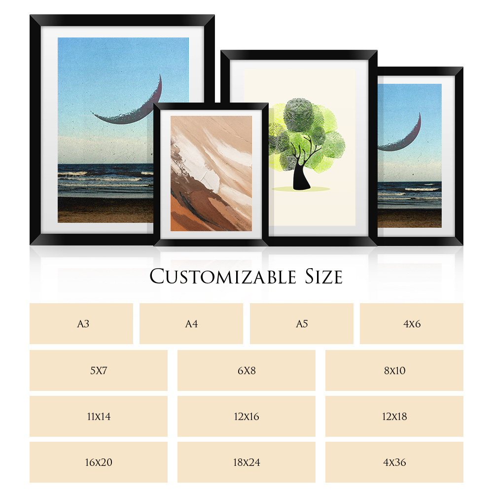 wholesale pictures poster photo frame custom size a1a2 a3 a4 a5 gift floating painting wall art pictures poster mdf photo frames