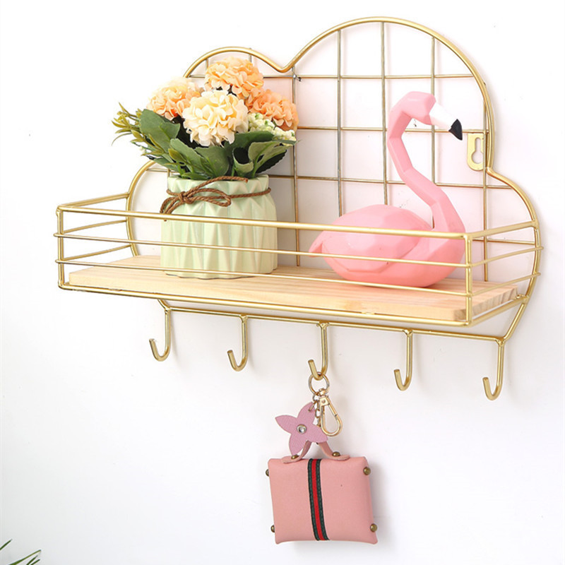 Cloud metal wall coat rack floating wall shelf