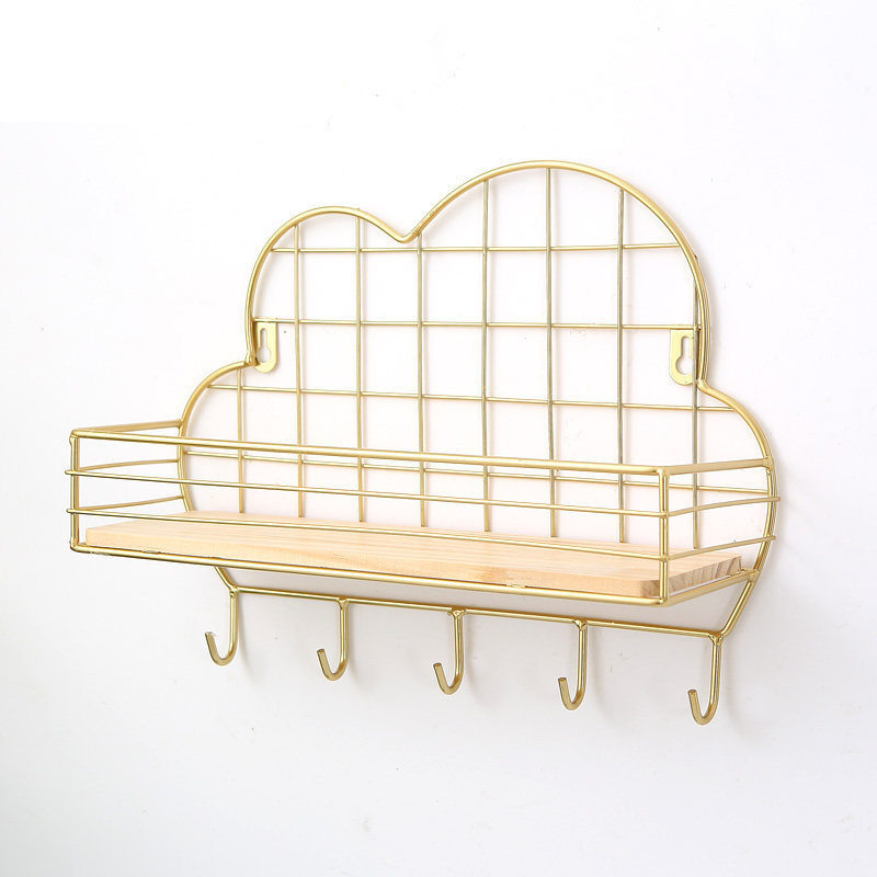 Cloud metal wall coat rack floating wall shelf