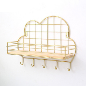 Cloud metal wall coat rack floating wall shelf