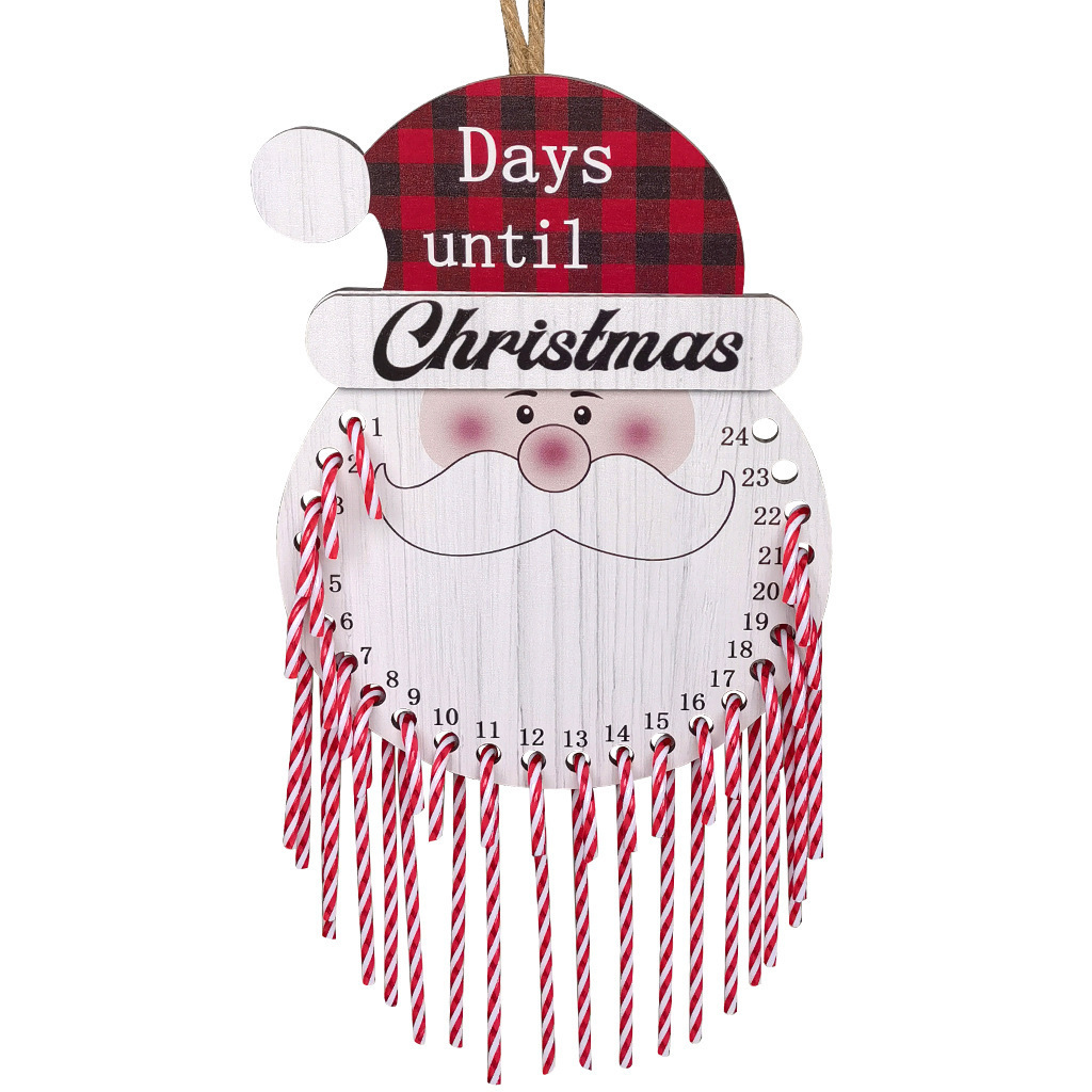 Candy Canes Christmas Countdown Wooden Advent Calendar 12