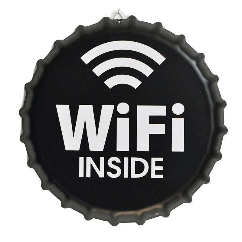 Personalized Metal Signs Customized Decorative Wifi metal round tin sign