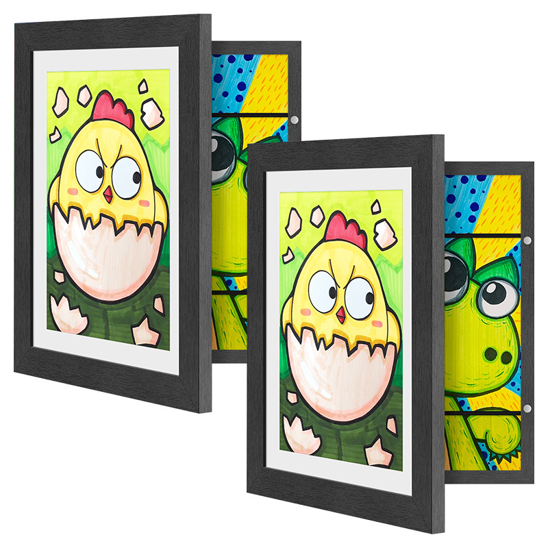 2024 Kids Art Frame A4 Front Opening Changeable Art Frame Picture Artwork Display Storage shadow box Frames