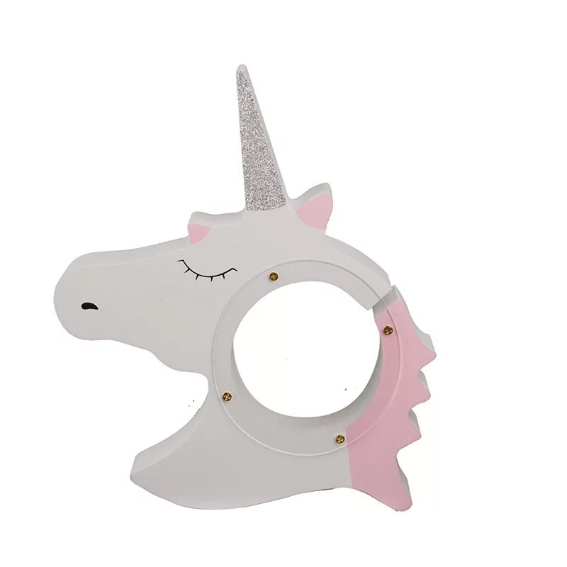 Piggy Bank Unicorn Wooden with Transparent Windows Money Storage Box Digital Coin Counter Cion Bank Attractive and Safe Painting