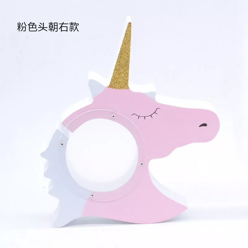 Piggy Bank Unicorn Wooden with Transparent Windows Money Storage Box Digital Coin Counter Cion Bank Attractive and Safe Painting