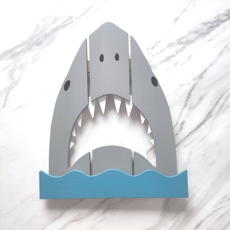 Rustic Nursery Kids Wall Art Shark home wall art decor for Boys Room