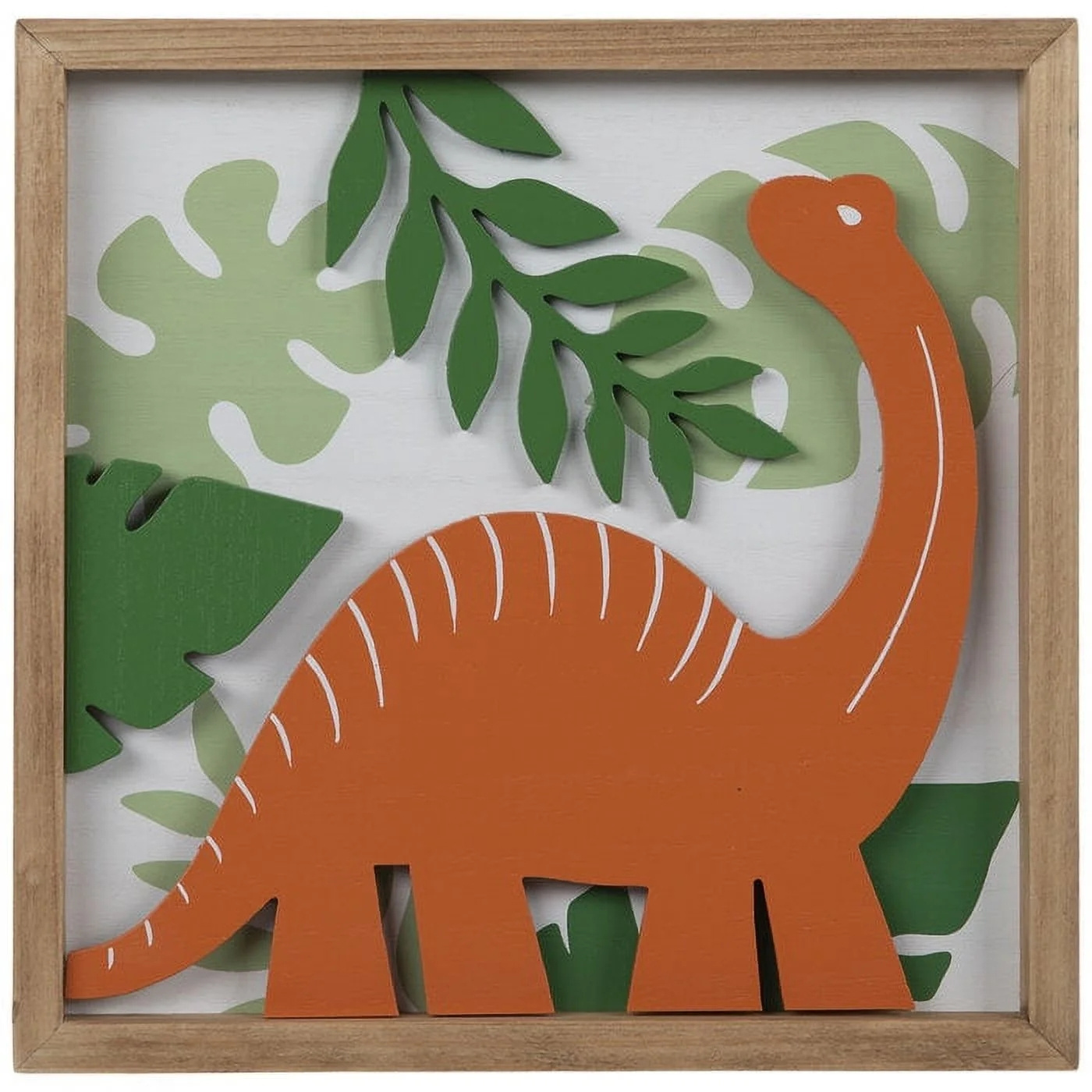 Dinosaur and Leaves Wood Wall Decoration for Kids Room Home Decor Nursery Wall Decor Wood Art