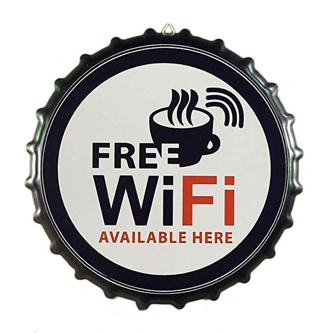 Personalized Metal Signs Customized Decorative Wifi metal round tin sign