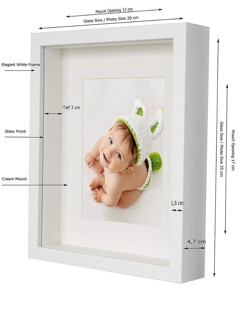 White Wood Shadow Box Photo frame