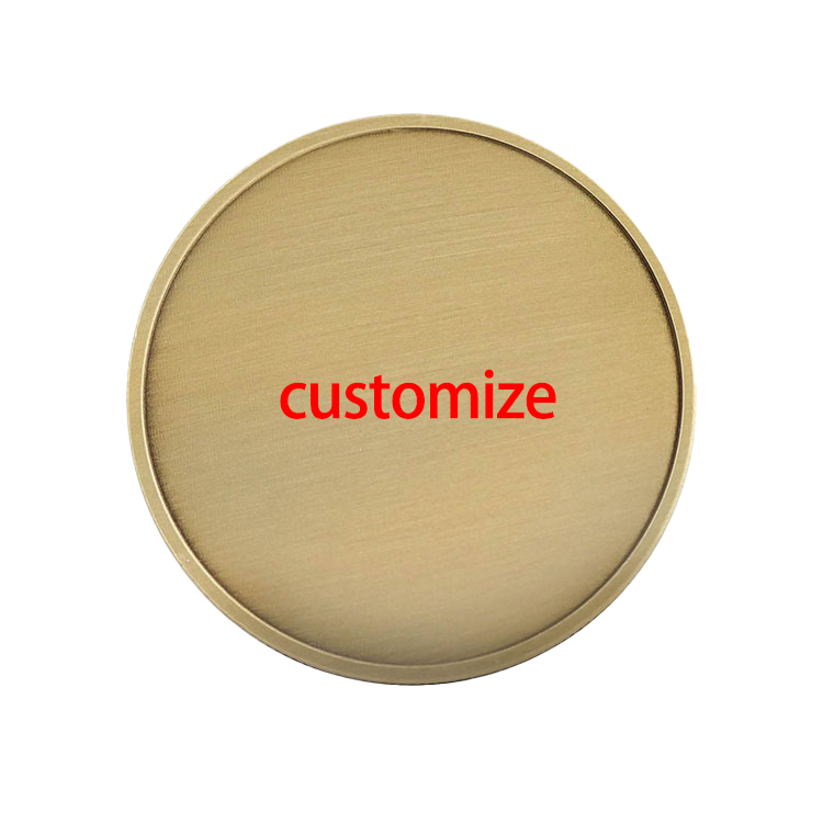 Custom Metal Brass Copper Bronze Challenge Coin Laser Logo Engraving Or Print Blank Coin