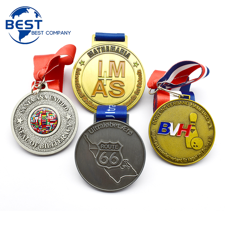 Wholesale High Quality Custom Metal Brass Stamped Antique Copper Plated Olympics Medals for Collection