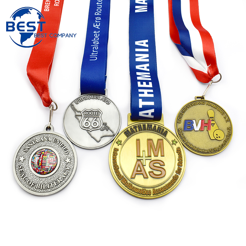 Wholesale High Quality Custom Metal Brass Stamped Antique Copper Plated Olympics Medals for Collection