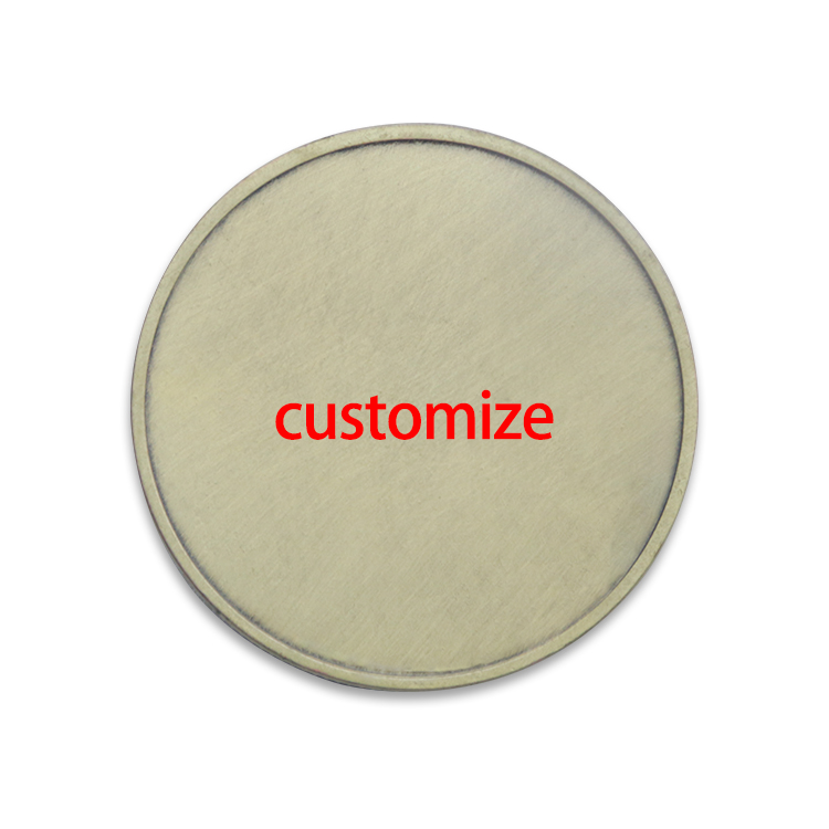 Custom Metal Brass Copper Bronze Challenge Coin Laser Logo Engraving Or Print Blank Coin