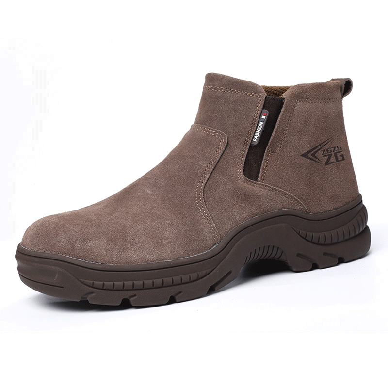 Wholesale Price Hot suede leather rubber outsole anti-puncture anti-smash work safety boots for welding men