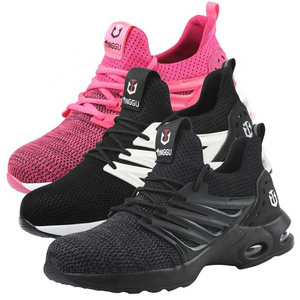 Factory direct supply shoes for women pink work safety shoes  men steel toe work sneaker lightweight T601