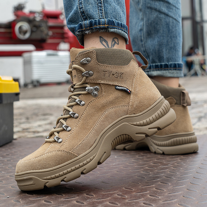 Custom  Men  Steel Toe Shoes Construction Safety Work Boots, original protective construction men wide steel toe safety boot