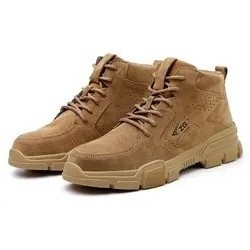 Light Weight Genuine Safety Boot Yellow Cow Suede Leather Rubber Sole Work Boots,Anti-smash Anti-puncture Anti-slip work boots